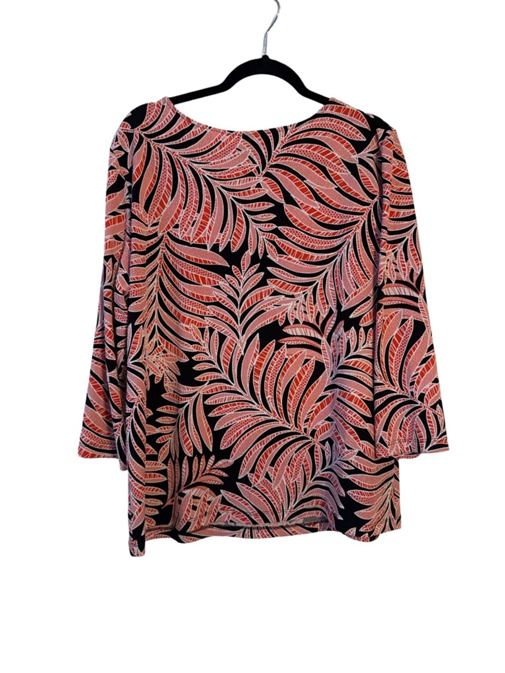 Ruby Rd. Coral & BrownAbstract Print Top - Picture 2 of 3